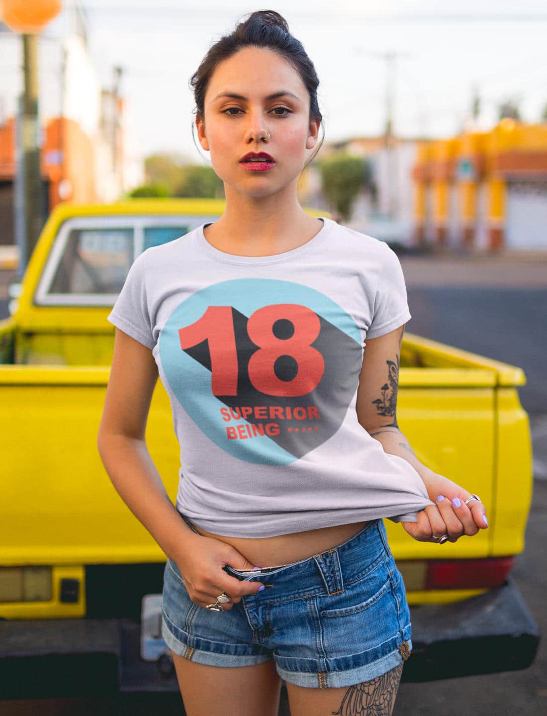 T-SHIRT 18. Geburtstag - Superior Being01_Circle_Design_black_shade