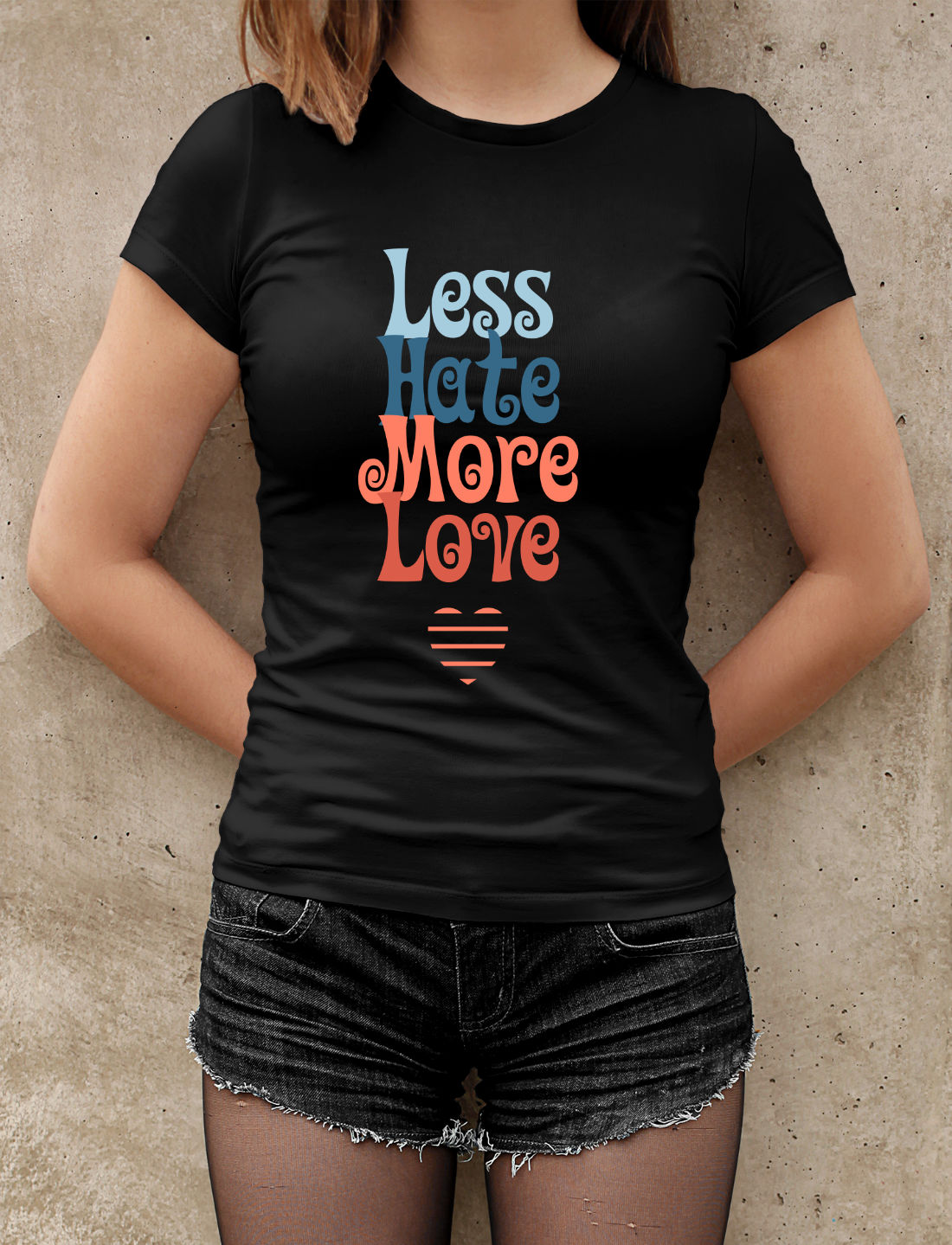 Ausgefallenes Damen T-Shirt "More Love"