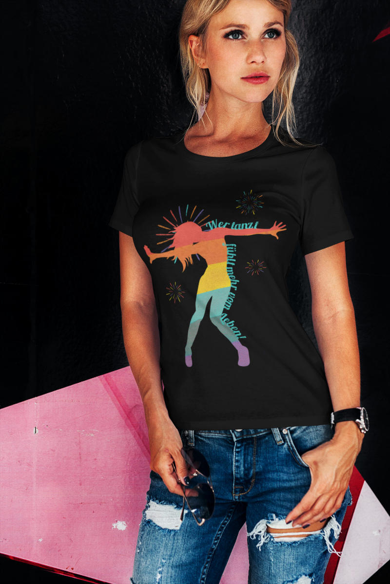 Ausgefallene-T-Shirts-Damen-Tanzen