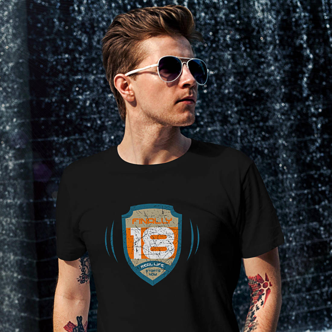 T-Shirt-18-Geburtstag-Space-Crest