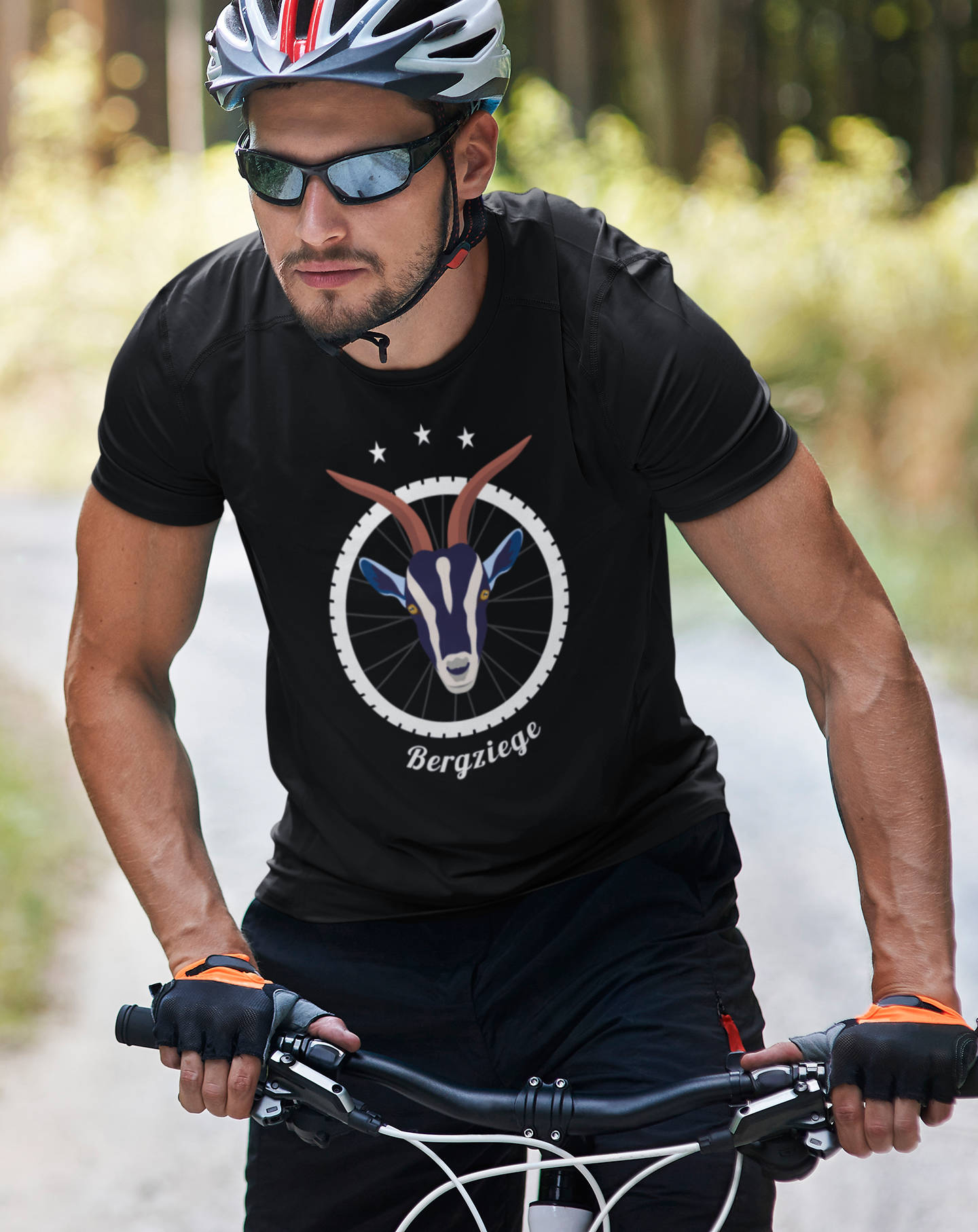 T-Shirt Bergziege Fahrrad Mountainbike