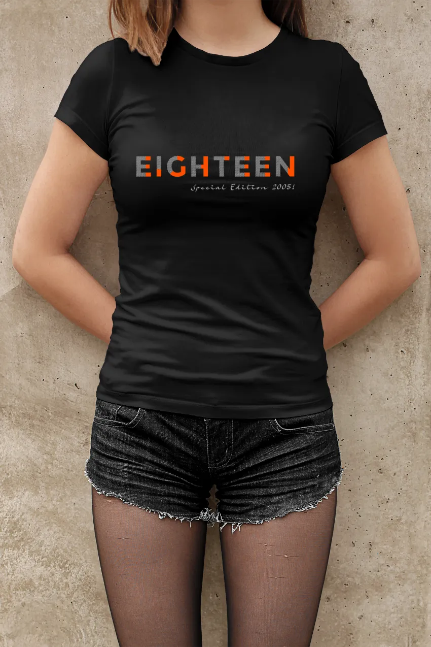 T-Shirt-18-Geburtstag-Typo-Design-EIGHTEEN-BIRTHDAY 2005