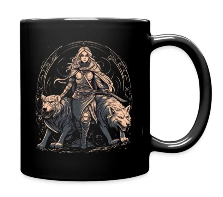 webxl-Wikinger-Tasse-Kriegerin-mit-Wölfen