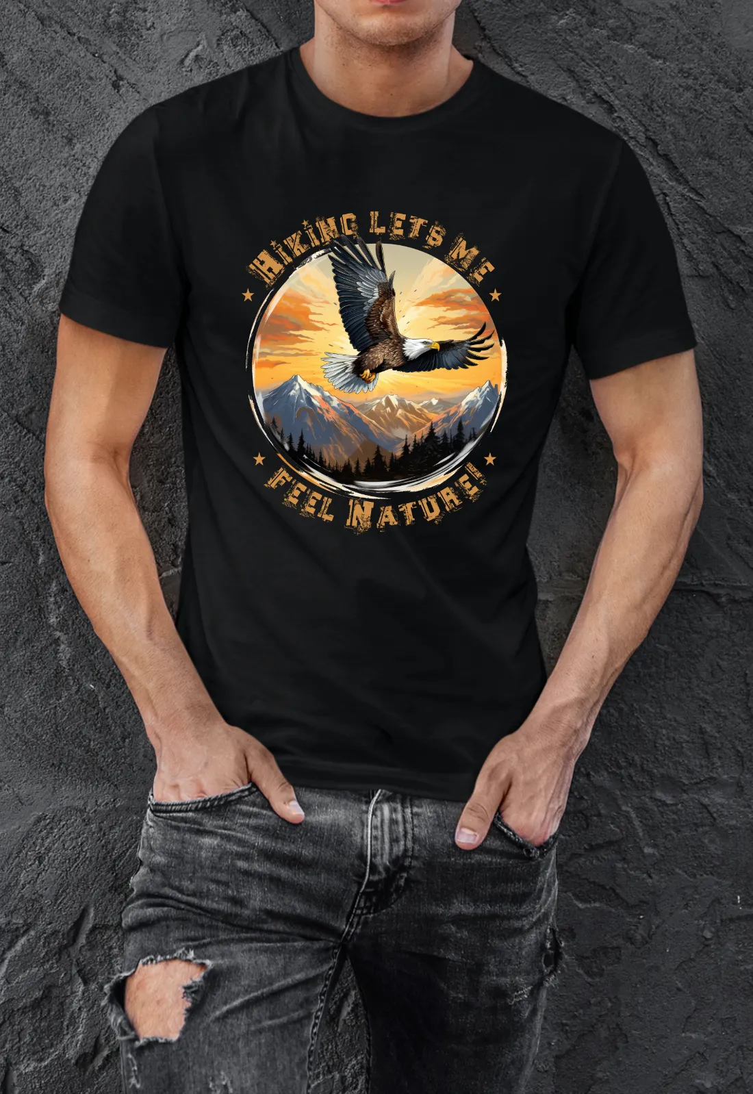 Wandern-T-Shirt Adler - Hiking lets me feel Nature