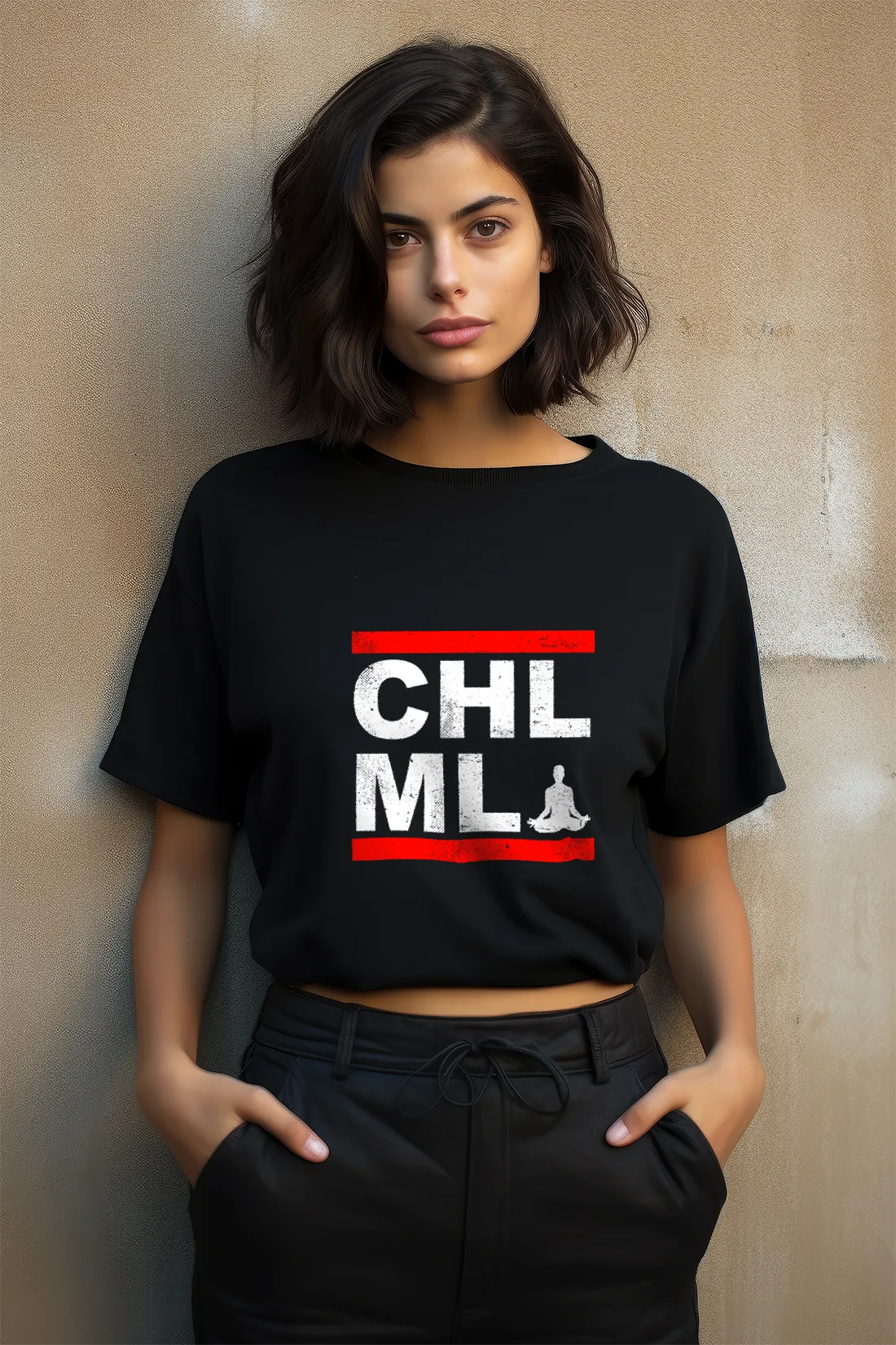 Junge Frau Lustige-T-Shirts-Chill-mal
