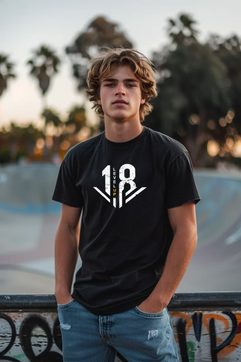 webxl-T-Shirt-18-Geburtstag-level-up