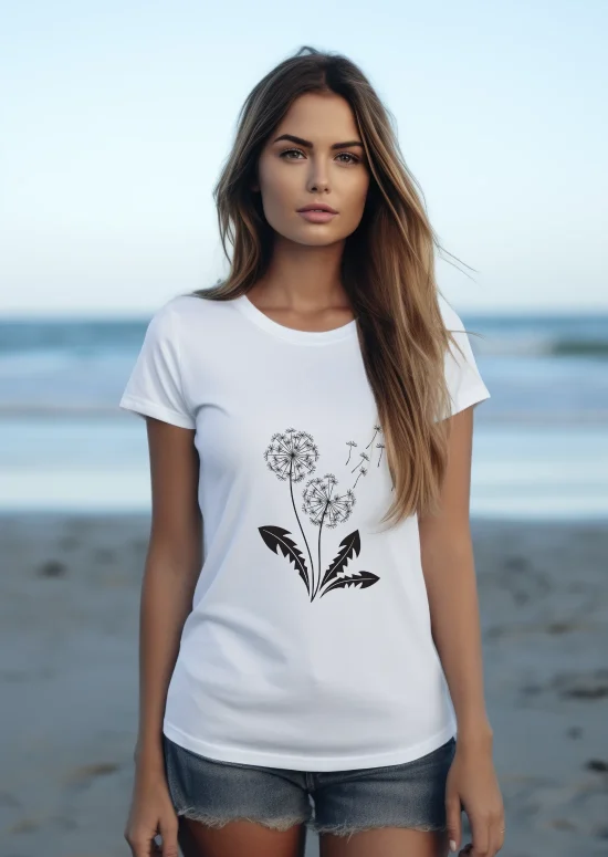 Damen-T-Shirt mit Pusteblume