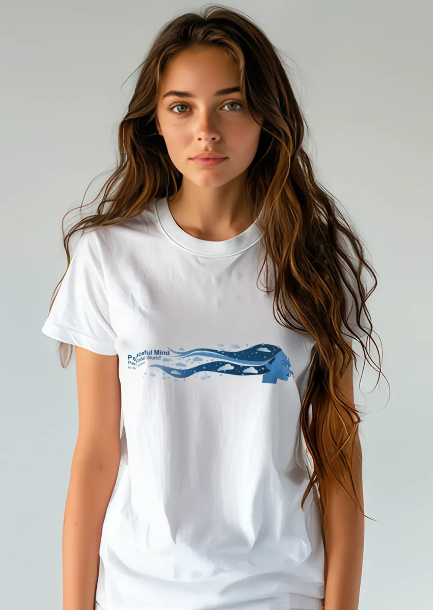 ausgefallenes-T-Shirt-Peaceful-mind-peaceful-world